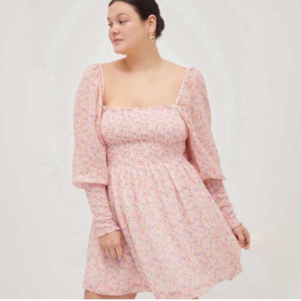 Hill House Pink Floral Long Sleeve Dress